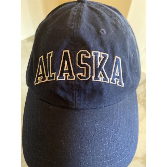 Alaska Souvenir Strapback Baseball Cap Hat Blue Adjustable - Picture 2 of 6